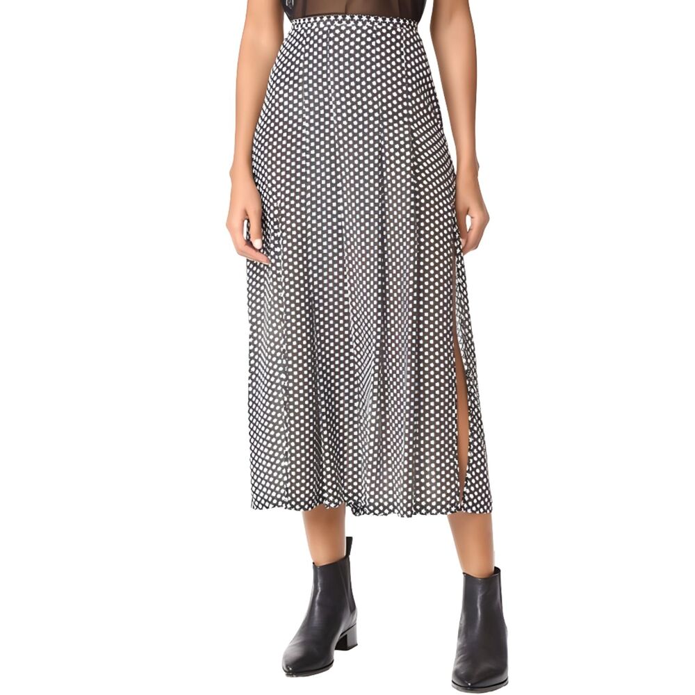 Rixo NWOT Georgia Pleated Printed Modal Midi Skirt in Star